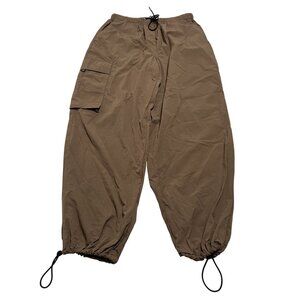SAKS POTTS Esther Nylon Cargo Trousers in Brown